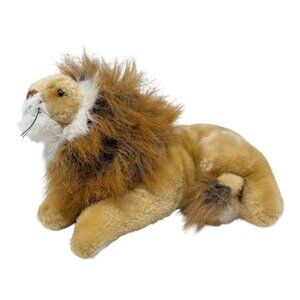 Lion Plush Toy Stuffed Animal 9 in Soft Tan Mane Collectible Kids Gift Vintage